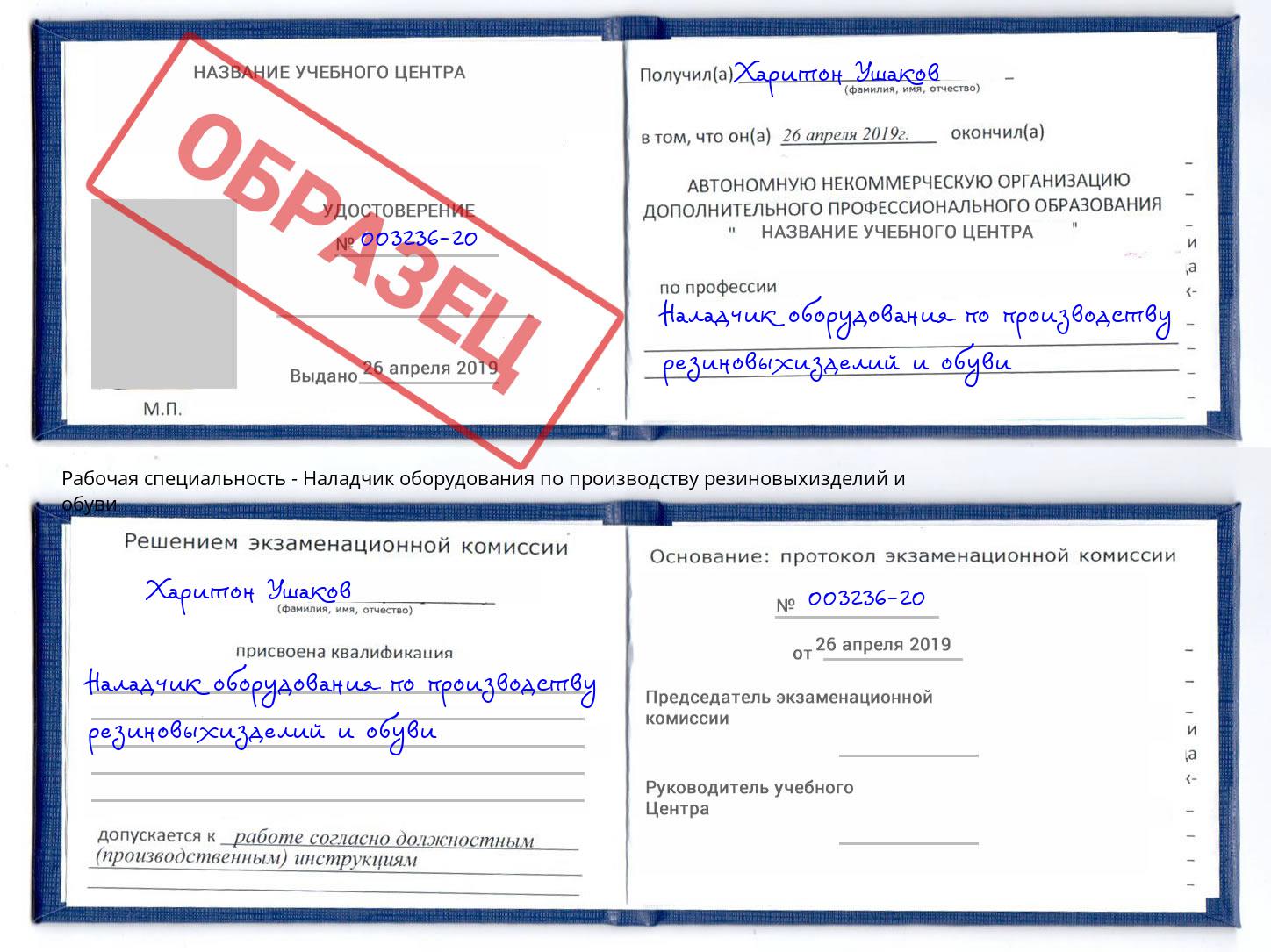 Наладчик оборудования по производству резиновыхизделий и обуви Валуйки
