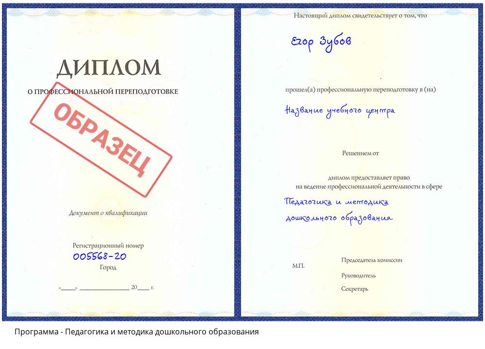 Педагогика и методика дошкольного образования Валуйки