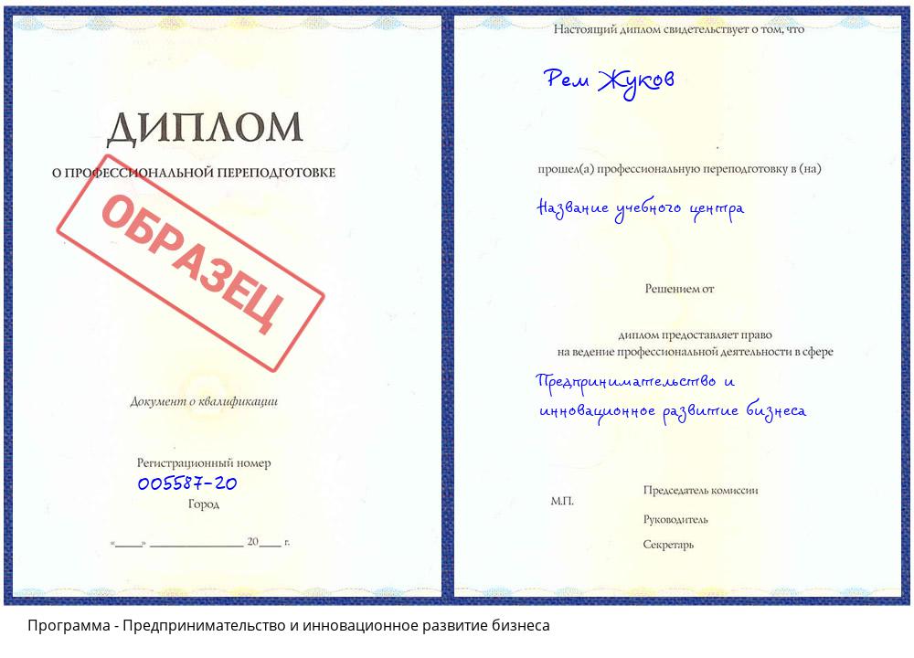 Предпринимательство и инновационное развитие бизнеса Валуйки